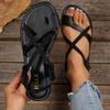 [Casual Flat Sandals] Casual Flat Sandals with Adjustable Cross Straps | Vacation Beach Sandals, Flip-Flops, and Thong Sandals