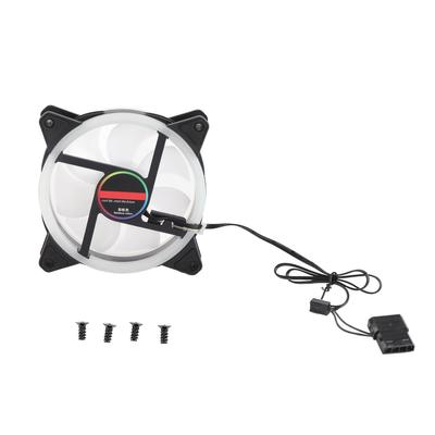 Computer Case Fan 1200RPM Double Loop LED 12cm RGB PC Case Silent Fan 30000h Long Life for Desktop C