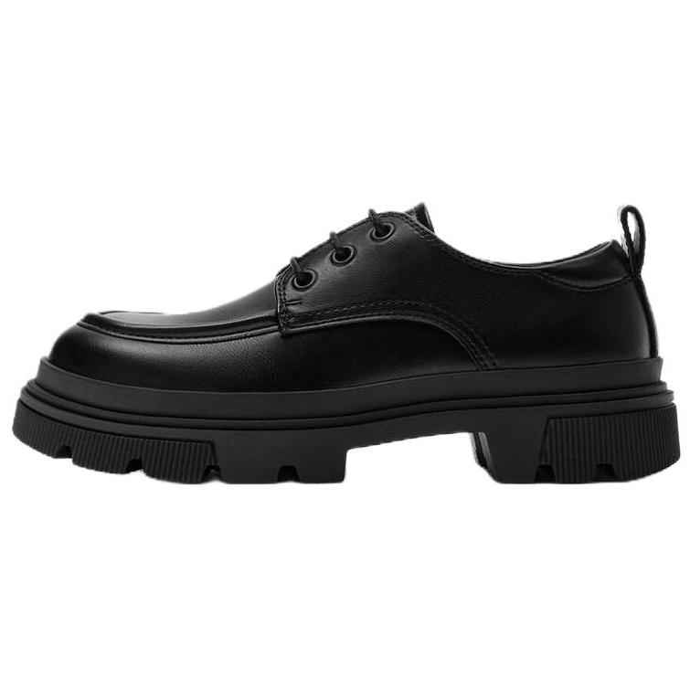 ZARA Lug Sole Lace Up Platform Loafers Black Womens 2422620800 44