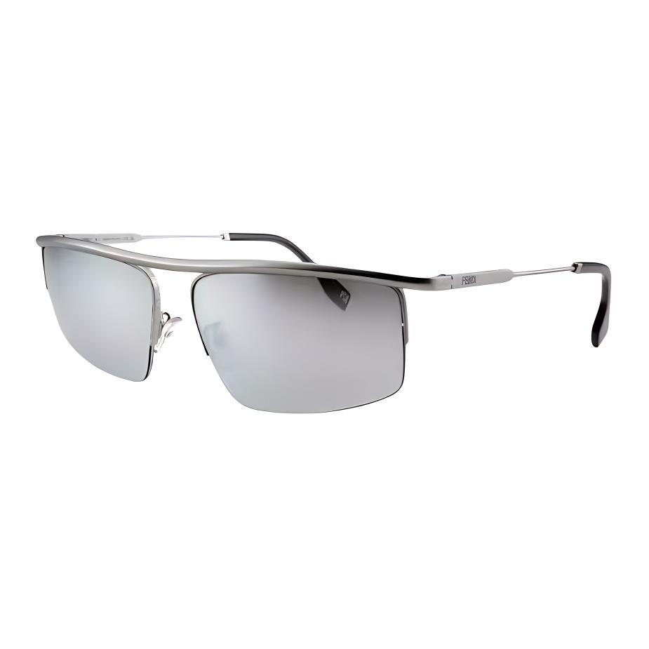 

Fendi Half Frame Design Metal Rectangular Sunglasses Men sunglasses Silver FE40141U-6017C 60,Silver