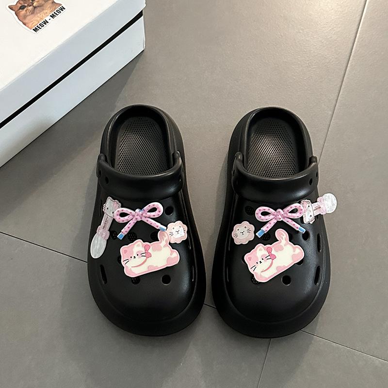 Cute and playful cat cat hole shoes women s spring and summer new wear high-value age-reducing soft slippers 36-37 3698₽