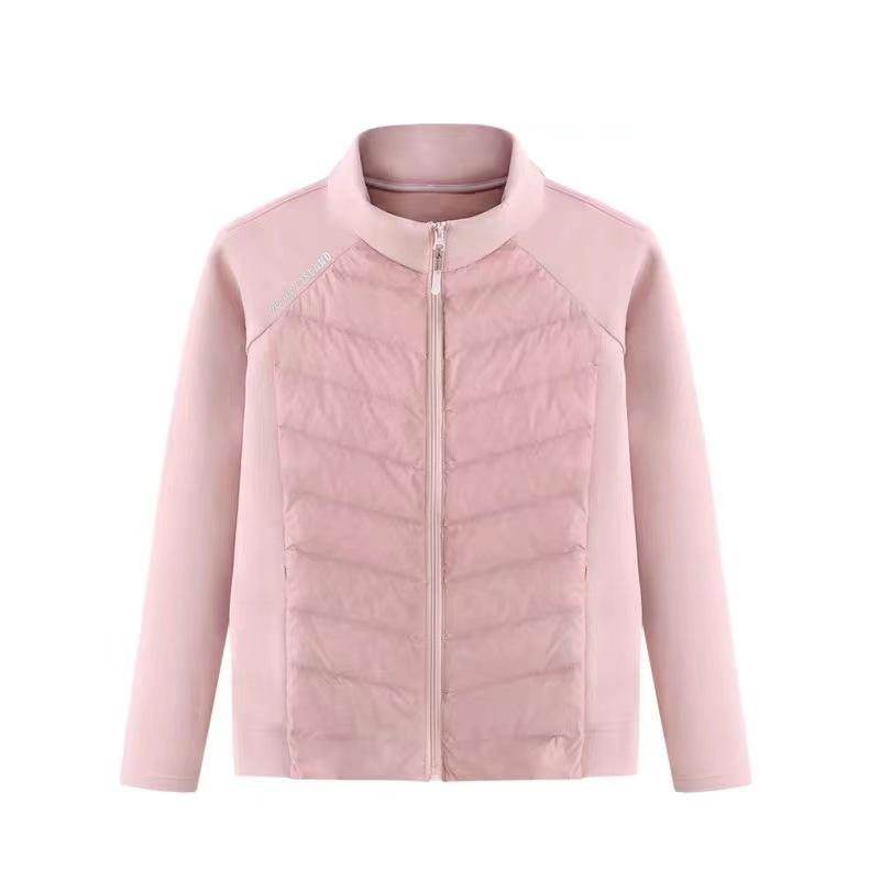 Sports lightweight down jacket women's 2024 winter fashion stand-up collar splicing warm 90 white duck down yoga jacket tide