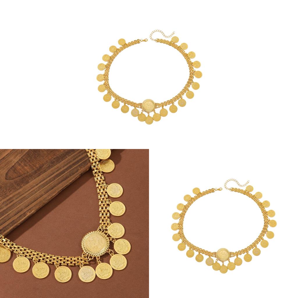 Geometric Gold Alloy Headband With Tassels For Wedding And Travel Gift