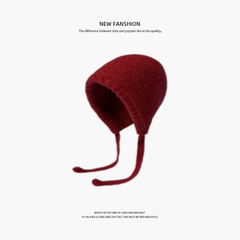 Winter women's velvet thickened warm knitted hat Mongolian ear protector wool hat big head circumference
