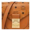 New MCM Patricia Visetos Cow Leather Saddle Bag, Crossbody Bag, One Shoulder Handbag Women's Brown Cognac MWSAAPA02CO001