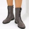 Large Size Women's Short Boots Autumn and Winter New Flat Bottom Low Heel Women's Boots Medium Boots Women