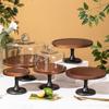 Circular Shape Wooden Cake Stand High Base Fruit Snacks Storage Tray  Wedding