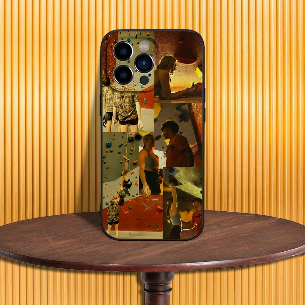 Rock Climbing Wall Phone Case For iPhone 17,16,15,14,13,12,11,Pro,Max,Plus,X,XS,SE4,E,Mini,Soft Black Case
