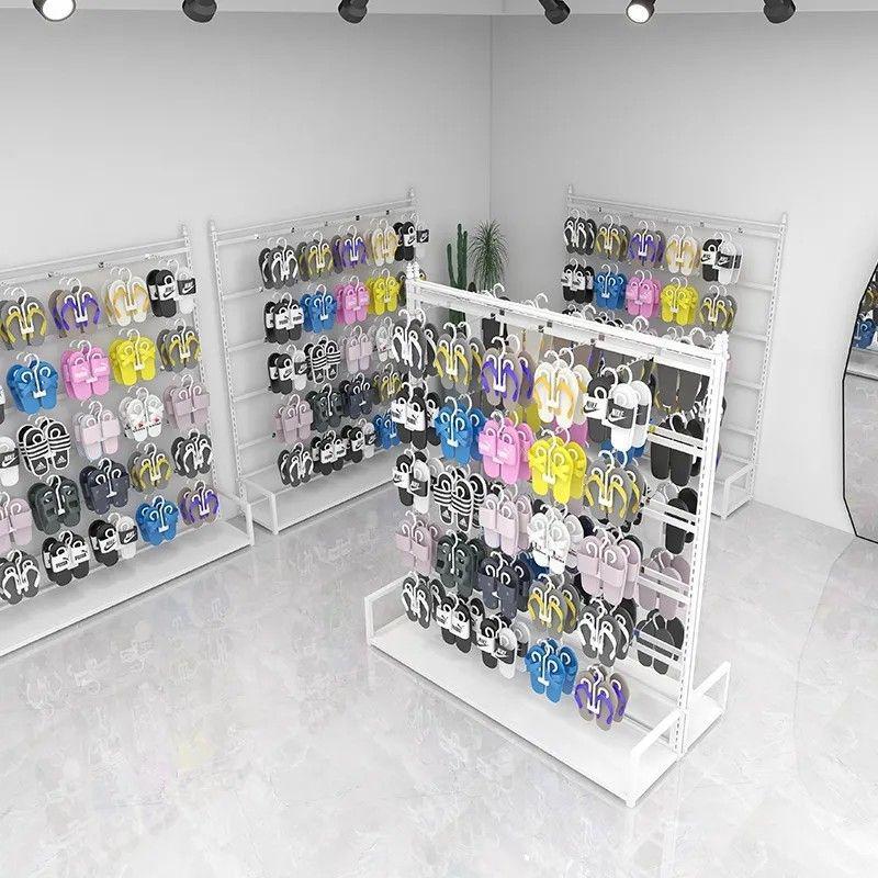 Víceúrovňový nastavitelný stojan na vystavení pantoflí a bot pro supermarkety a nákupní centra