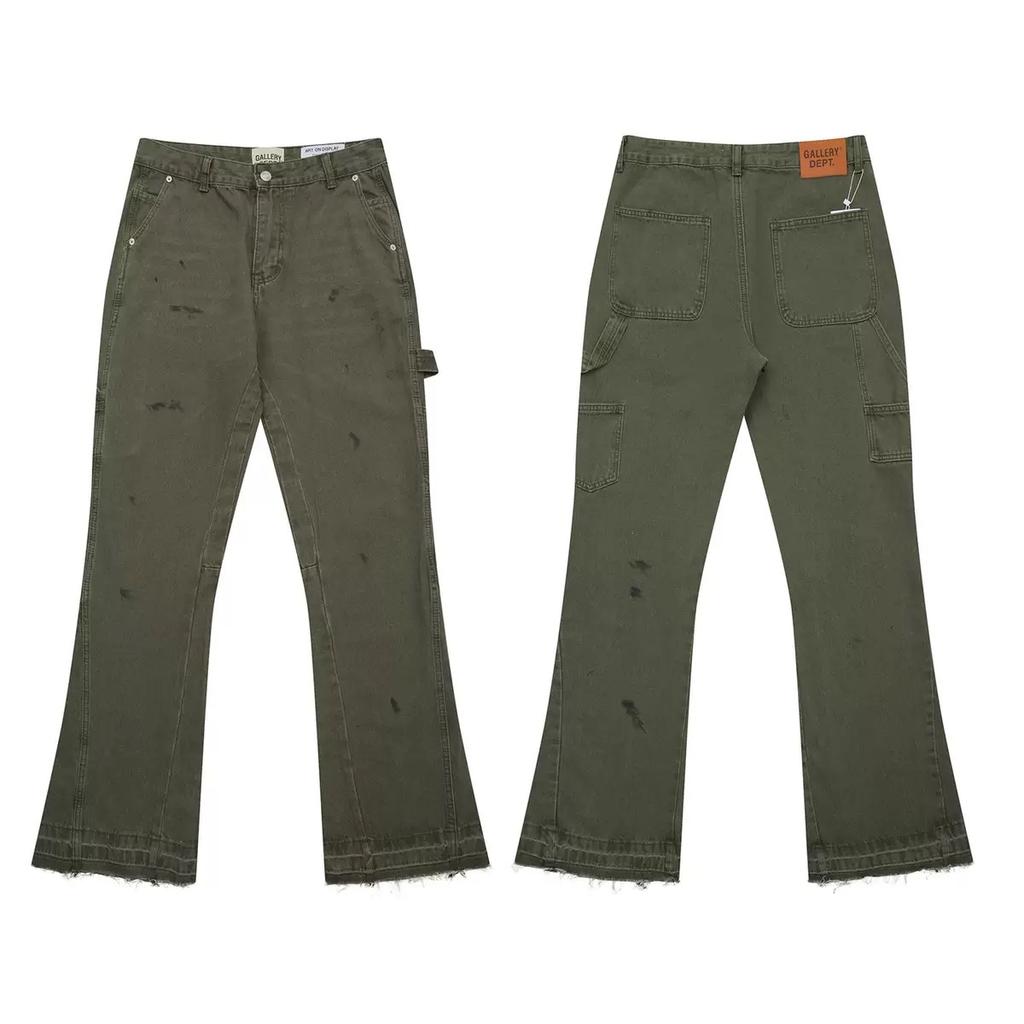 New Style Splatter Patchwork Cargo Pants American Style High Street Micro Flare Casual Trousers