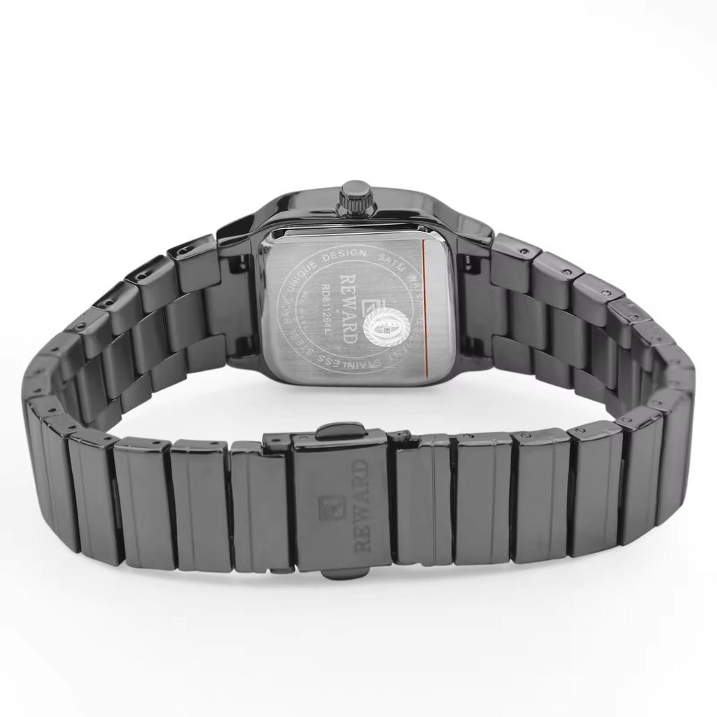 REWARD RD611264M 611264 Beliebte Damen- und Herren-Armbanduhr Liebhaber Quadratisch Komplettkalender Stahlarmband Quarzuhren für Paar