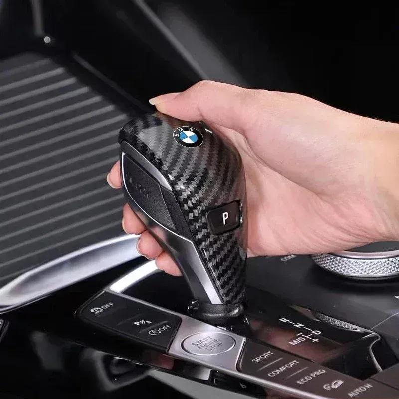 -Car Gear Shift Handle Sticker Carbon Fiber Pattern Protective Cover For BMW M X1 X2 X3 X4 X5 X6 X7 E30 E39 E46 E60 E61 E90 E70
