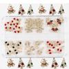 6Grid 3D Christmas Alloy Gold Snowflake Nail Charms 26/28pcs Christmas Tree/Wreath/Bell Gems Rhinestones Winter Holiday Nails