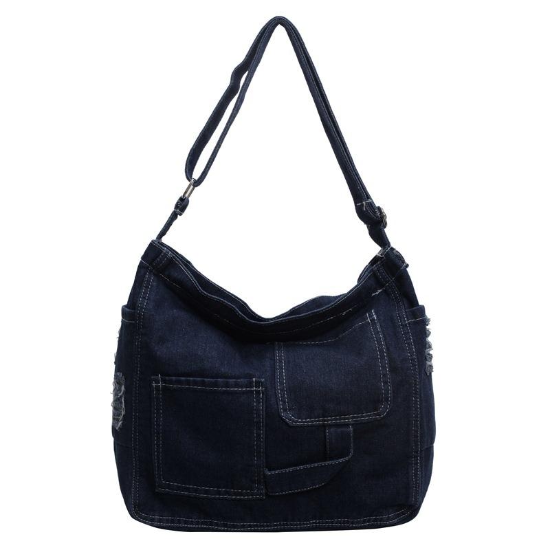 New large-capacity denim shoulder bag season new casual versatile fashion oblique span bag commuter women's bag
