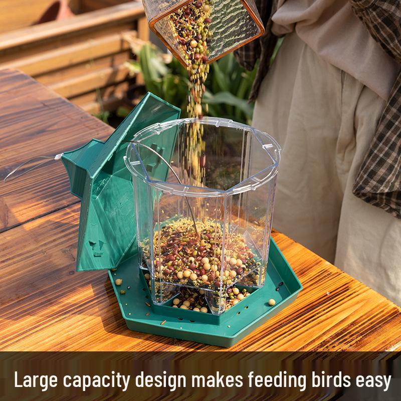 Outdoor Hanging Waterproof Bird Feeder for Balcony & Courtyard