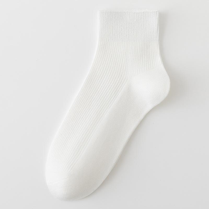 

Летние носки для женщин: Тонкие однотонные хлопковые носки, женские сетчатые дышащие короткие носки с низкой посадкой, носки-лодочки 1 pair чистый белый