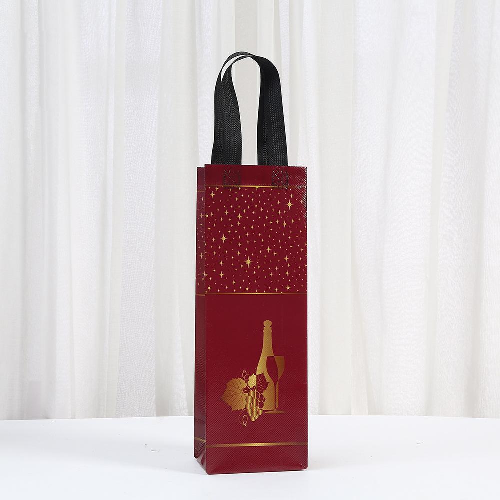 12pcs Wine Bottle Gift Bags Waterproof Non Woven Tote Bags for Party Favor Wine Packaging Bags