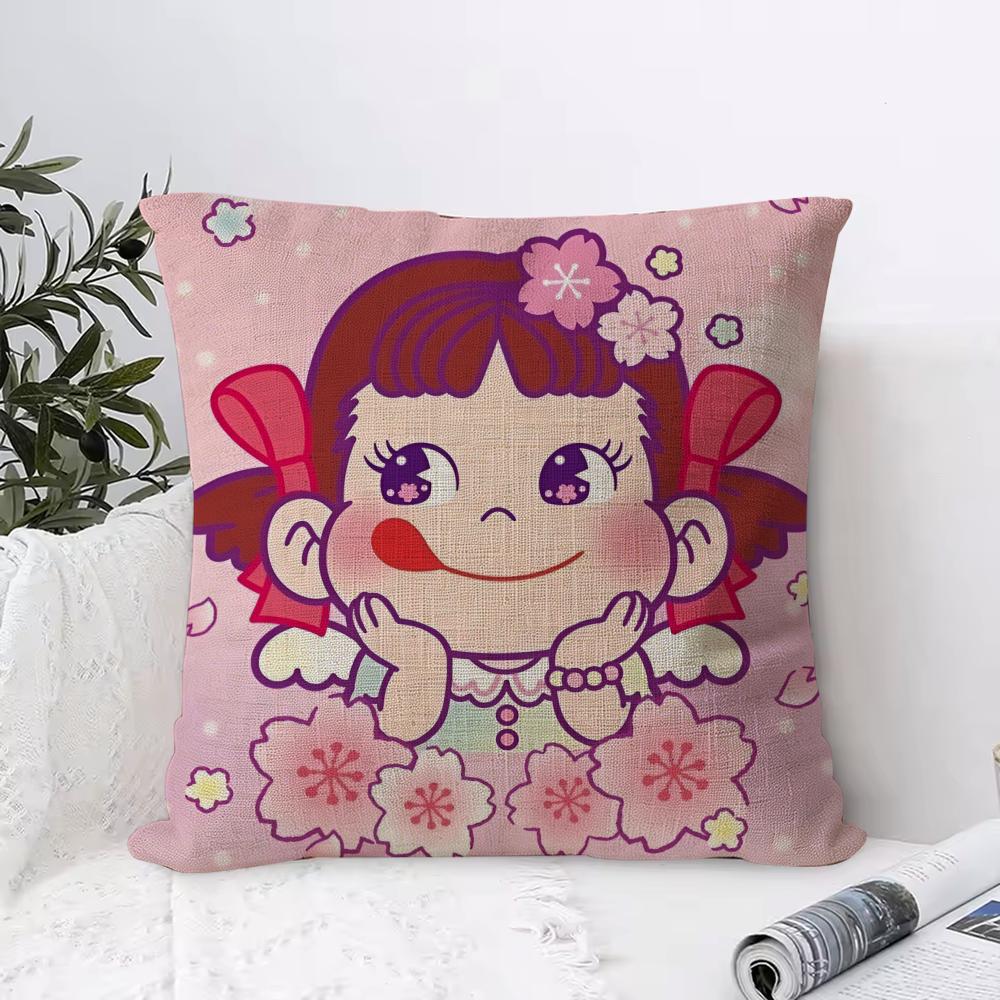 Cute Candy Brand FFujiya Cushion Cover Breathable Linen Pillow Cover SkinFriendly Home Decor Pillowcase with Hidden Zipper