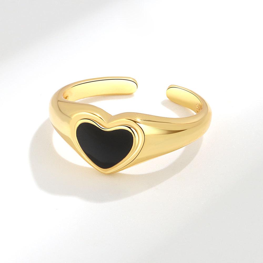 Ring Unique and Personalized Personalised Minimalist Love Heart Ring Female Sweet Cool Cold Wind Peach Heart Open Index Finger Ring Do Old Jewellery