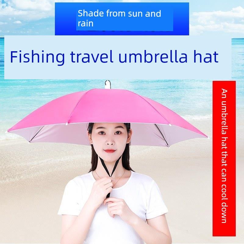 Umbrella Hat with Headgear, Sun Protection Fishing Hat, Rainproof Tea-Picking Hat, Umbrella Hat, Poncho, Helmet Umbrella
