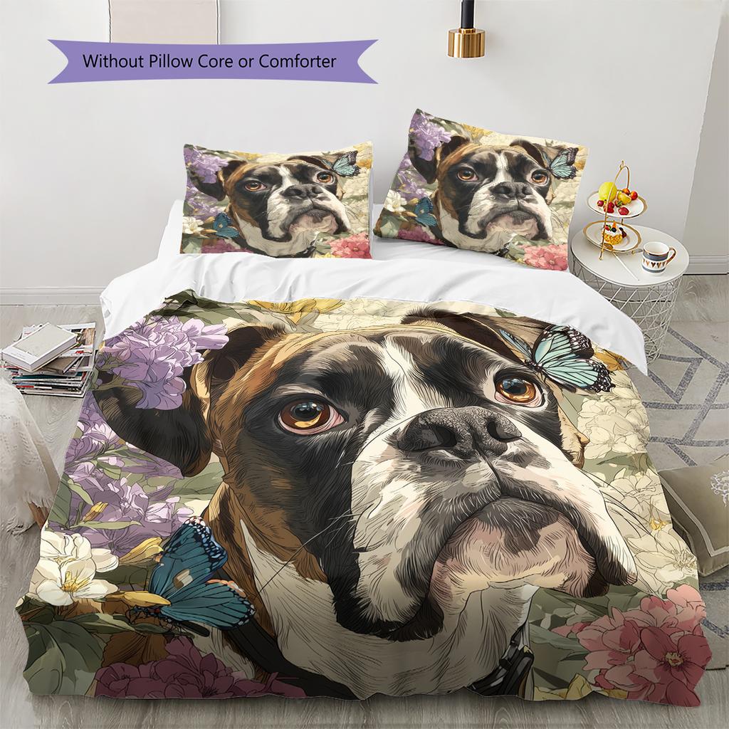 Boxer Pattern Bedding Home Decoration Birthday Gift (1 * Duvet Cover + 2 * Pillowcase, Without Core)