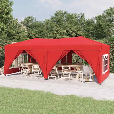 Vidaxl Foldable Party Tent With Walls, Red, 3X6 M