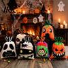 Halloween Candy Bag Pumpkin Ghost Tote Bag, Trick or Treat with Thick Cotton Double Side Print, Sturdy Reusable Party Favor Gift for Kids Durable Or