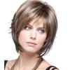 Peluca sintética rubia para mujer, pelo de onda corta marrón mezclado, peluca de uso diario para Cosplay, pelucas resistentes al calor