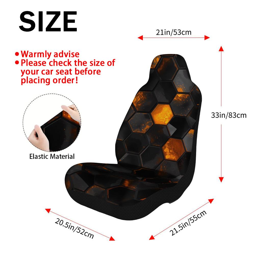 2pcs Stylish Halloween Camo Blend Pattern Car Seat Covers | Machine Washable, Polyester Fiber, Universal Fit For Front Seat Inte