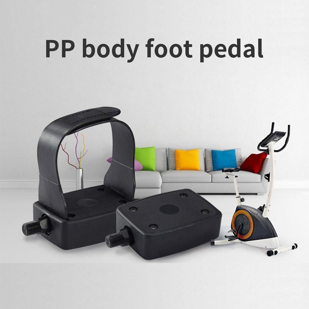 Indoor Exercise Bike Pedal with Straps 9/16inch 1/2inch Thread Stationary Recumbent Bike Pedals for Spin Bike Enduring