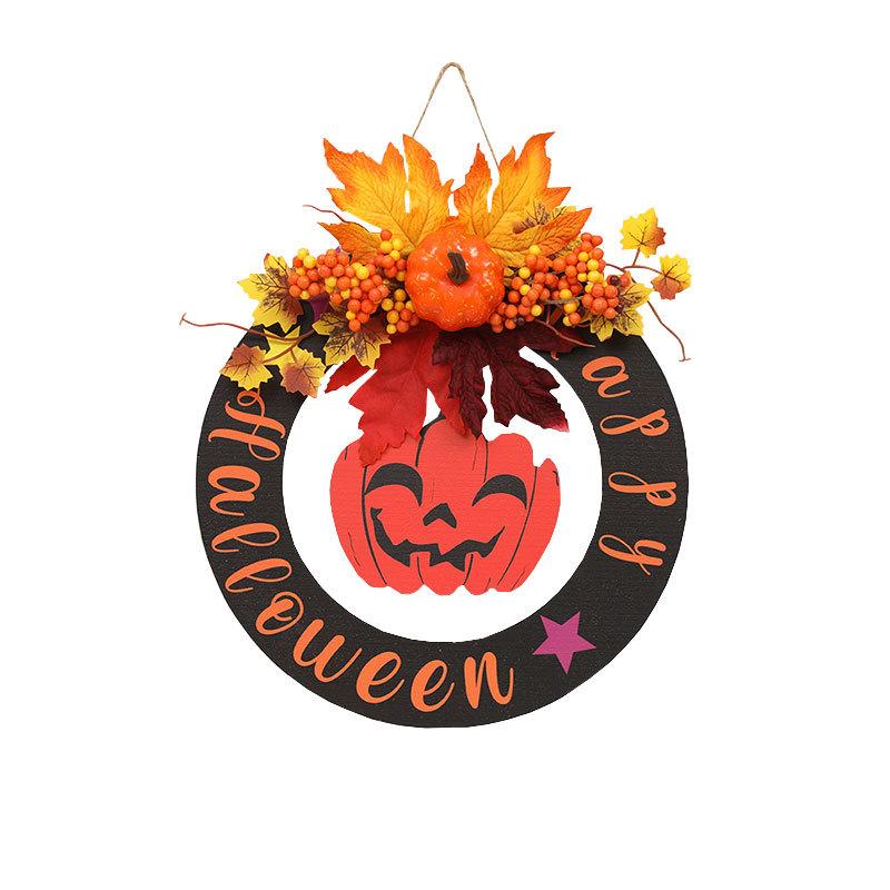 Listing Decoration Garland Halloween Simulation Pumpkin Maple Leaf Wall Hanging Scene Layout Door Pendant Decoration