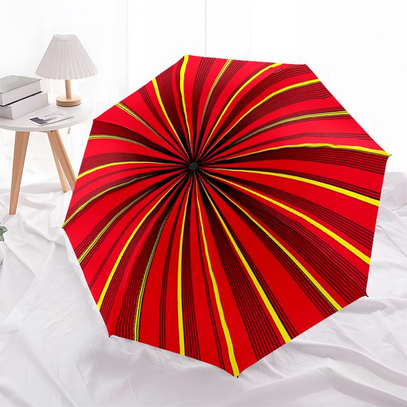 1pc Sunburst Pattern Automatic Open/close Umbrella, 8-Rib sturdy structure, Auto Folding/Opening, Portable Travel Umbrella for Women,052