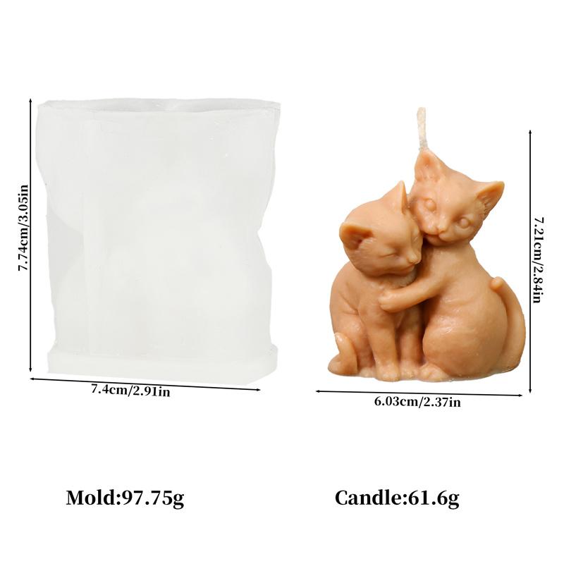 

3D Cat And Dog Shape Silicone Candle Mold DIY Cute Animal Making Candle Gypsum Soap Making Soap Candle Making Supplies