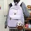 Schoolbag1011 new schoolbag female Korean version junior high school girls high school students large capacity backpack Mori simple solid color 
