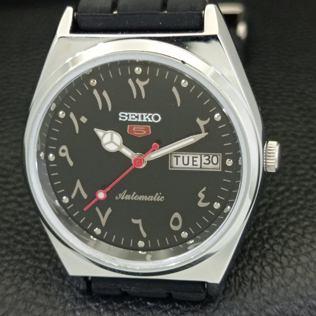 AUTOMATIC VINTAGE REFURBISHED SEIKO 5 6309A JAPAN MENS BLACK WATCH A441306-5 Sk-a441306