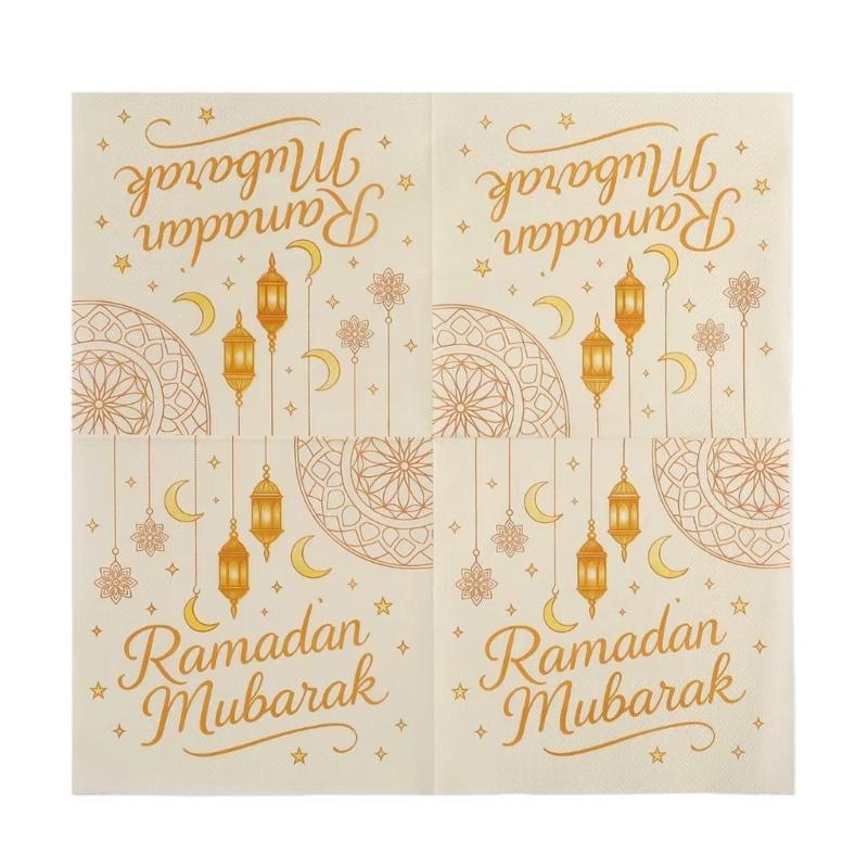 Pack of 20 Premium Disposable Napkins Feature Gold Foil Embellishment Ideal for Holiday Celebration Party Supplies