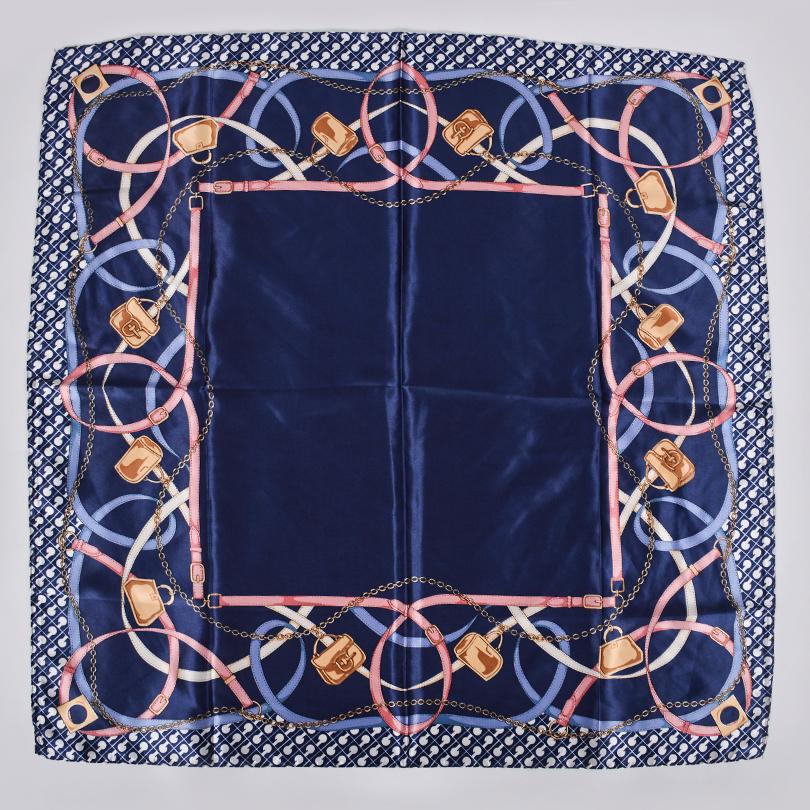 [BYSIFA] Muslim Women Head Neck Scarf Shawl  Trendy Chinese Silk Square Satin Scarf 90*90cm Pink Coffee Roses Scarves Wraps