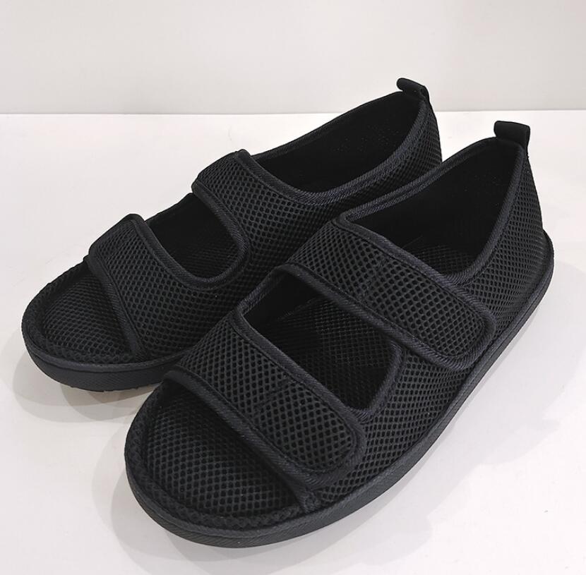 

Диабетические сандалии Дышащие летние сандалии для ходьбы Нескользящие мягкие сандалии для пожилых людей при отеках и чувствительных ногах 2025 Новинка 37-38 чёрный