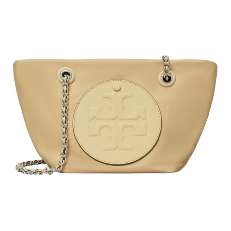 Tory Burch Ella Logo Embossed Tote Bag Unisex Tote Bags Peanut 175639-200 Basic Set (Bag+Dust Bag)