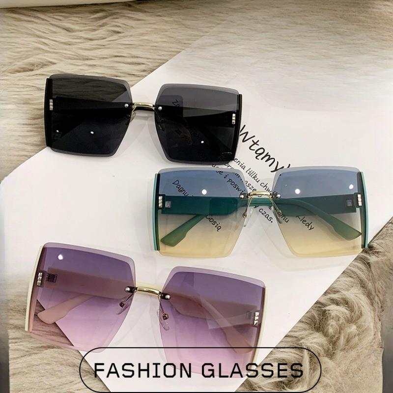 Korean Style Classic Black Big Square Shades Sunglasses for Women Men Fashion Women Sunglasses with Uv Protection