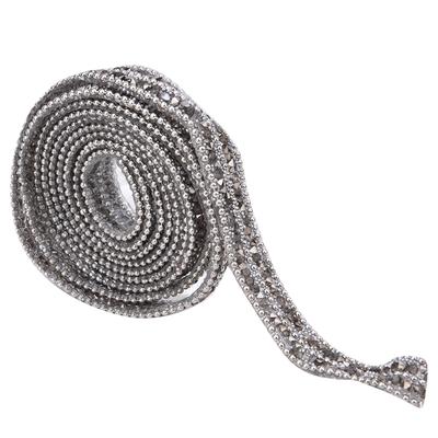 1m X 1cm Crystal Glass Rhinestone Beaded Chain Hotfix Ribbon Wedding Dress Jeans