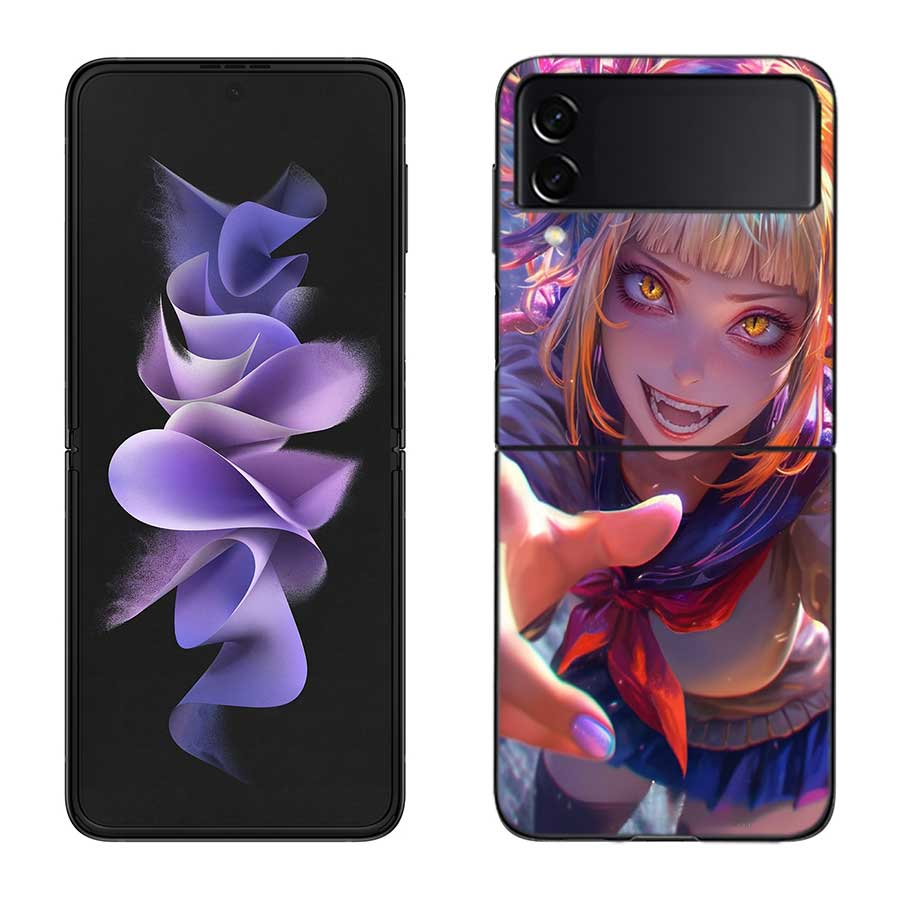 Himiko Toga Anime Phone Case For Samsung Z Flip 7 6 5G Galaxy Z Flip 5 4 3 Black Hard Cell Cover Luxury PC Shell Coque