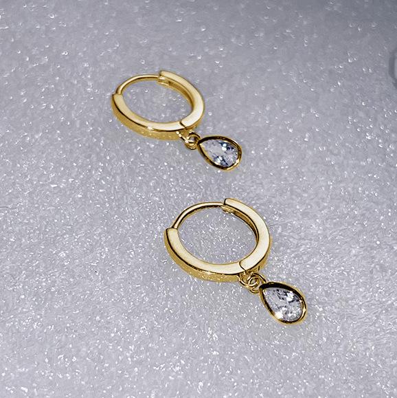 Korean water drop earrings women's exquisite small temperament high-end sense light luxury niche simple earrings new earrings earrings