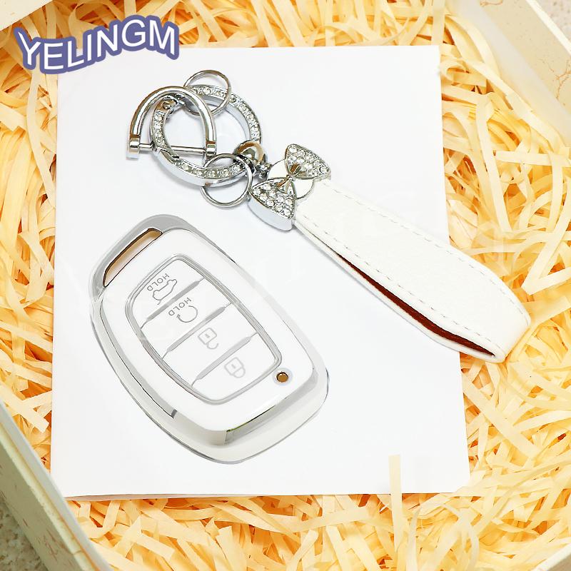 4 Button Car Key Case Cover For Hyundai Avante Sonata Santa Fe Tucson Elantra Azera Creta