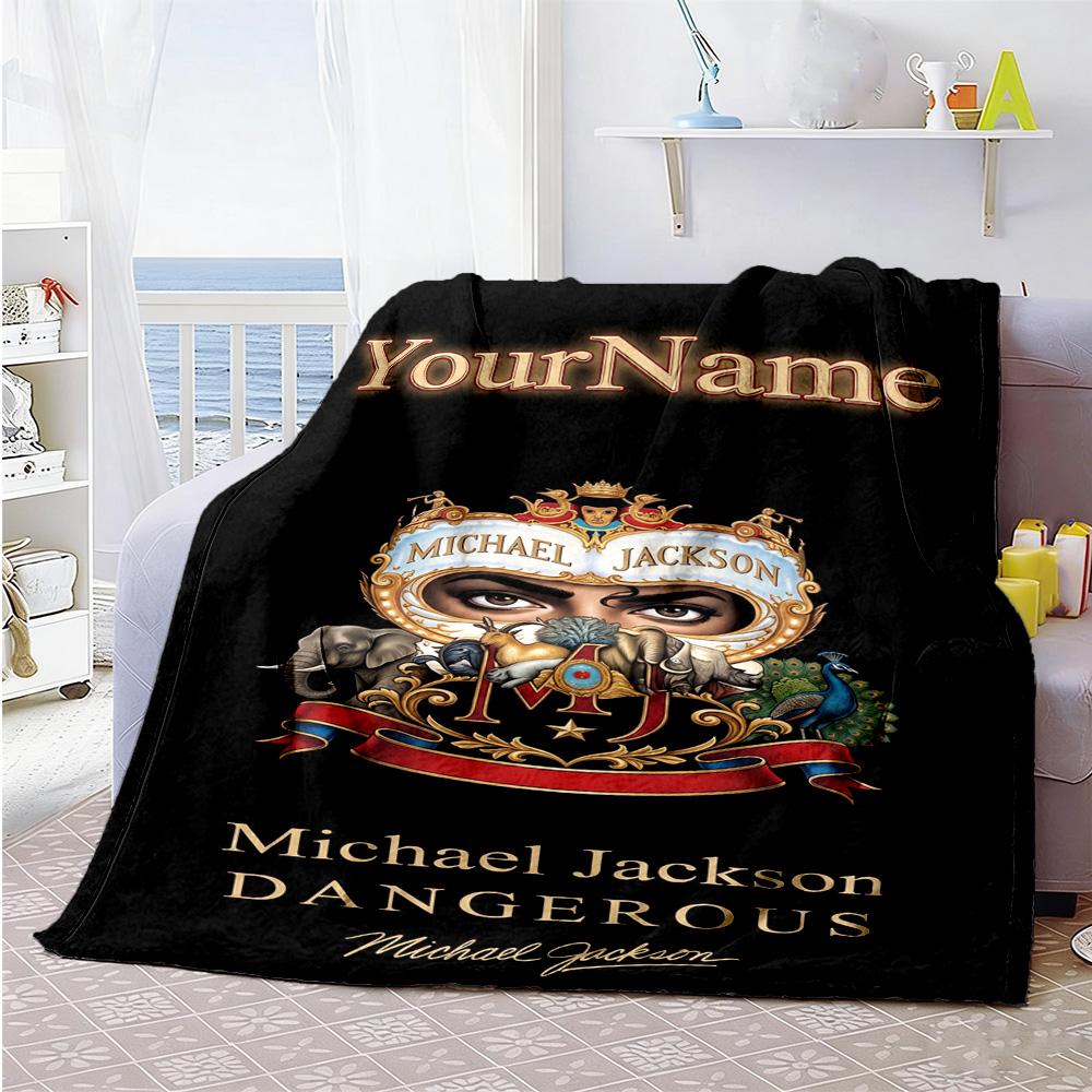 Michael Jackson 95 Customize Text Blanket Gift Personalized Blanket Ultra-Soft Suitable for Chair Living Room Sofa Office for All Occasions