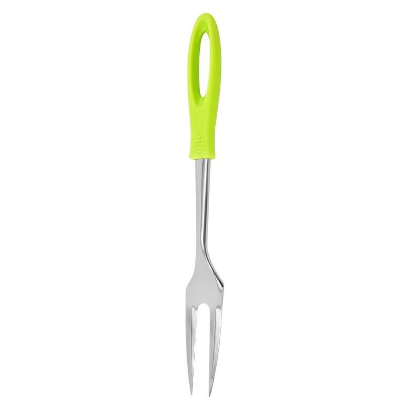 

430 Stainless Steel Cooking Kitchenware Set Green PP Handle Spatula Spoon Large Colander Leak Spatula Powder Claw bbq fork