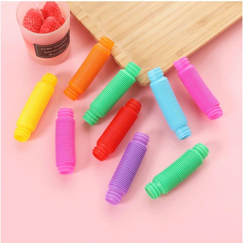 20 Stück Mini bunte Pop-Röhren Fidget Sensorik Antistress Spielzeug für Kinder Geburtstagsfeier Mitgebsel Pinata Füllung Goodie Bag