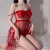 Sexy Female Sexy Lace Bow Passion Suit Perspective Mesh Uniform Hot Temptation