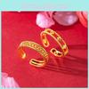 Sweet Fresh And Adjustable Open Ring In Eyecatching Interlocking Brass Gold Plating Women For