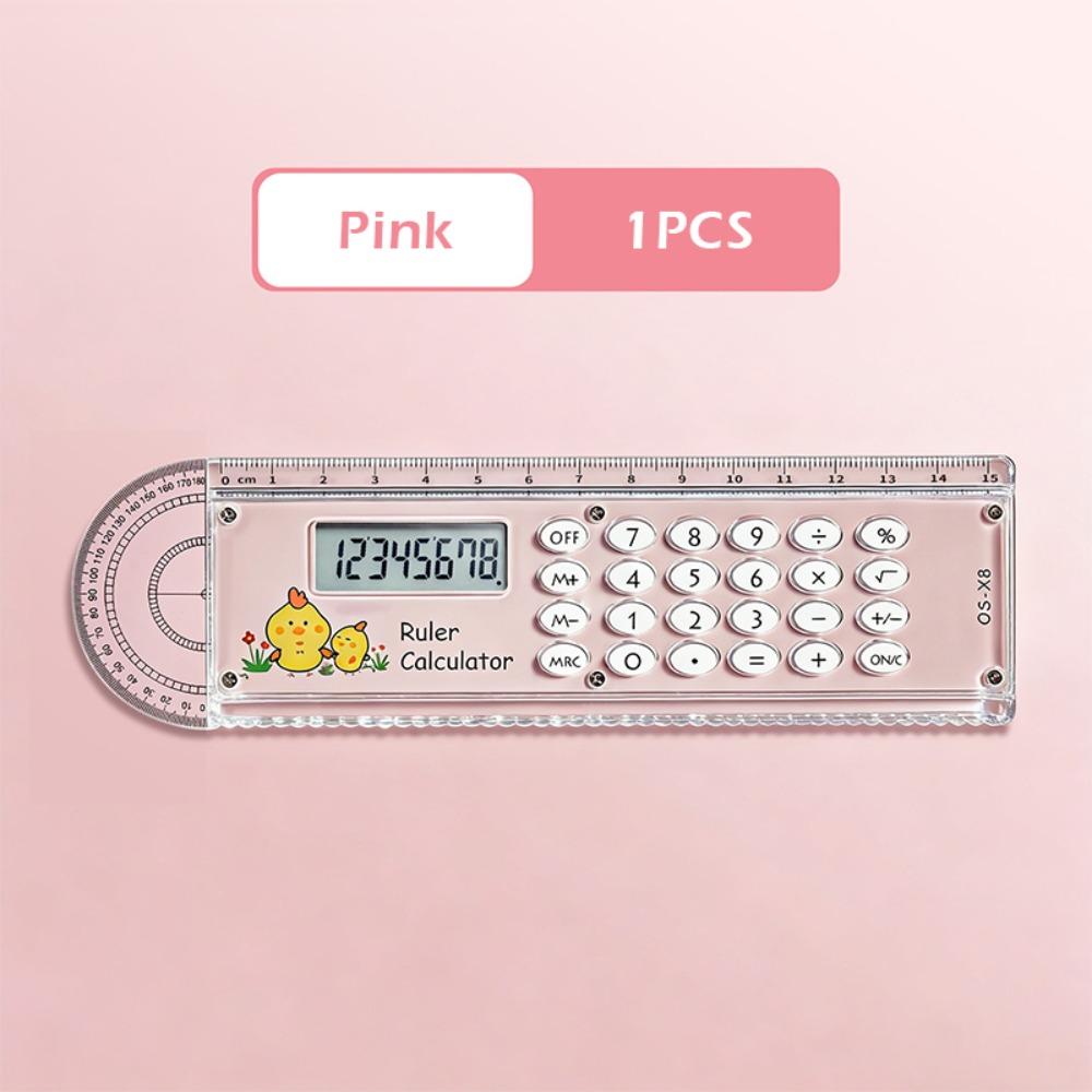 Durable 3-in-1 Ruler With Protractor Clear Multi-function Ruler 15cm Calculator Ruler School Office